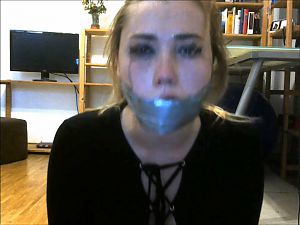 Blonde UK Amateur Slut Misha Mayfair Gagged With Duct Tape, Smelly Socks And Dirty Panties